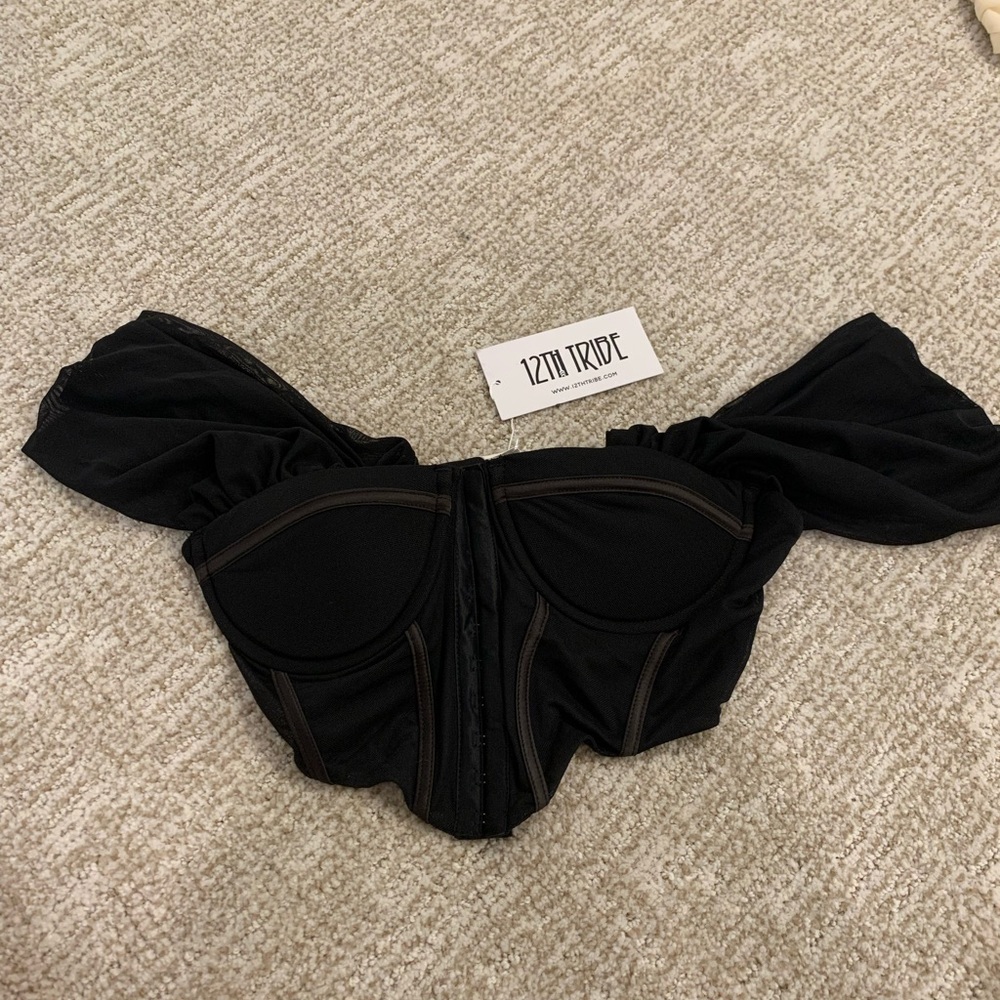 12th Tribe Off the Shoulder Corset Crop